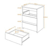 Simple 3-Drawer Vertical Side Table, Storage Nightstand for Living Room/Bedroom
