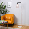 Tall Floor Standing Lamp Reading Room Table Lamps w/ Retro Lampshade+Marble Base