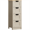 Priano Bathroom 4 Drawer Storage Cabinet Cupboard Freestanding Furniture Grey
