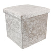 Crushed Velvet Ottoman Foot Stool Storage Box Furniture Seat Rest Cube Foldable