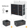 7-Drawer Chest of Drawers Fabric 3-Tier Storage Organizer Grey Bedroom Cabinet