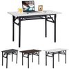 Foldable Table Computer Desk Wooden Tabletop Metal Legs Home Office Furniture UK