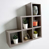 Grey Wall Mounted 3-2-1 Step Style Storage Cube Bookcase Wooden Display Unit