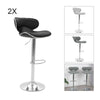 2x Breakfast Bar Stool PU Faux Leather Swivel Kitchen Metal Base Chair Gas Lift