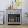 Living Room Storage Cabinet Sideboard Cupboard 2 Door&2 Drawer White/Grey