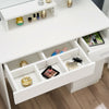 Dressing Table Stool Bedroom Vanity Set Makeup Desk w/Mirror,Drawe
