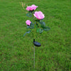 3 LED Solar Power Rose Flower Stake Lights Outdoor Garden Path Luminous Lamps