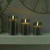 3pcs Authentic Flame Battery Flickering LED Candle Lights Glass Jar Wax | Indoor