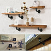 2Pcs Pipe Shelf Brackets Industrial Iron Rustic Wall Floating Shelves Supports