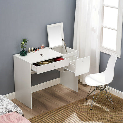 Drawer Dressing Table Wooden Vanity Computer Desk Bedroom Furniture Office UK