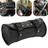 For Motorcycle Tool Roll Tool Bag LEATHER Handlebar Bag Chopper Black NEW UK NEW