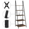 Ladder Shelf 5 Tiers Bookcase Bookshelf Industrial Storage Rack Display Stand