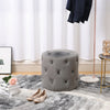 Round Pouffe Stool Velvet Upholstered Footstool Ottoman Living Room Footrest