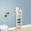 7 Tier Tall Wooden Shoe Storage Rack Hallway Flower Plant Display Shelves White