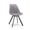 Tulip Pyramid Velvet Dining Chair Upholstered Seat With Black Metal Legs