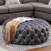 Extra Large Chesterfield Footstool Ottoman Coffee Table Bench Stool Plush Velvet