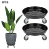 2X Round Rolling Garden Plant Flower Pot Moving Wheel Trolley Plate Resin Stand