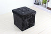 Crushed Velvet Storage Box Diamante Ottoman Folding Foot Stool Seat Bench