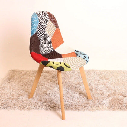 Tulip Patchwork Fabric Lounge Dining Chair Seat Vintage Retro Home Furniture