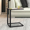 Sofa Snack Table Laptop Holder Bed Side Desk Metal Base Wooden Walnut