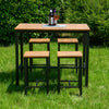 Bar Table and Stool Set For Kitchen Dining Room 4 Metal And Wood Stools High