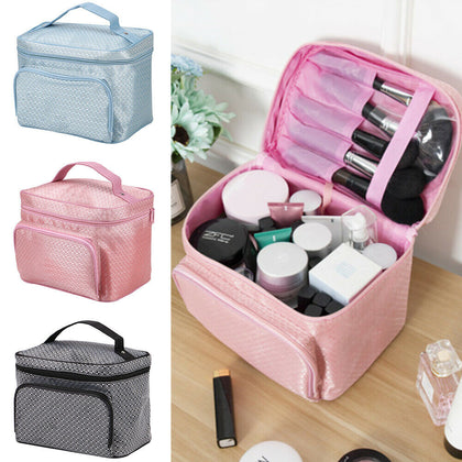 Lady Large Make Up Bag Vanity Case Cosmetic Nail Tech Storage Beauty Box Nylon