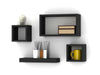 Set Of 4 Wooden Floating Cube Shelves Wall Hanging Storage Display Deco Shelving