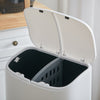 Large 2 Tier Kitchen Waste Recycling Bin 48L Pedal Rubbish Trash Bin with Wheels