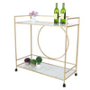 Rolling Serving Drinks Trolley Cart Glass Shelf Wine Racks 2 Tier Bar Storage