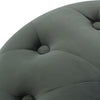 Round Pouffe Stool Velvet Upholstered Footstool Ottoman Living Room Footrest