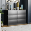 Modern Black 6 Drawer Chest of Drawers Wardrobe Bedside Cabinet Sideboard Wide