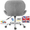 Fabric Cushioned Computer PC Desk Office 360° Swivel Chair Chrome Legs Adjustabl