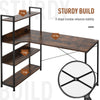 Industrial Computer Desk with Storage Shelf Metal Frame for Home Office