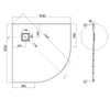 Quadrant Shower Tray Anti-Slip Lightweight Slate Effect For Enclosure Cubicle