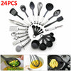 24pcs Kitchen Silicone Cooking Utensils Set Non-stick Spatula Turner Tong Spoon