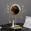 Gold Jewellery Tree Holder Hanger with Eye Shape Mirror Earrings Bracelets Stand