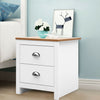 White Bedroom Bedside Table Unit Cabinet Nightstand with 2 Drawers Chest Desk UK