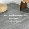 Grey Wood Effect Plank Vinyl Flooring Non Slip Waterproof Sheet Kitchen Bathroom