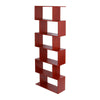 Wood Bookcase Bookshelf S Shape 6 Tier Shelves Free Shelving Storage White Unit