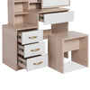 Dressing Table With Drawers Mirror Stool Set Makeup Desk Vanity Table Bedroom