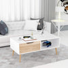 Modern Coffee Table Scandinavian Style Open Shelf & Drawer Living Room 100 cm