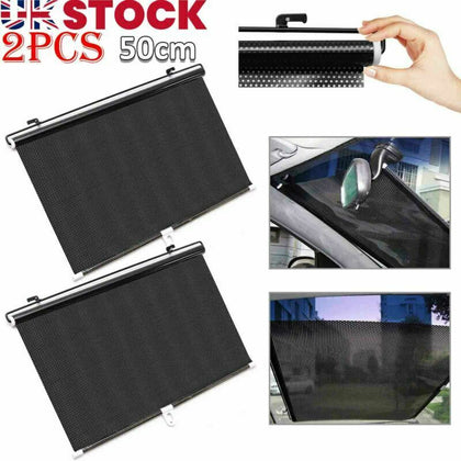 2 x Car Kids Sun Shade Shield Socks Rear Side Window Large Square Cover UV Mesh