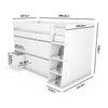 Single Mid Sleeper Cabin Bed White Wood with 6 Drawers and Ladder Storage