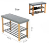3Tier Grey Shoe Rack Seating Bench Hallway Storage Organiser Holder Stand Bamboo