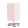 Modern Touch Table Lamps Chrome Square Fabric Lampshades LED Light Bulb Lighting