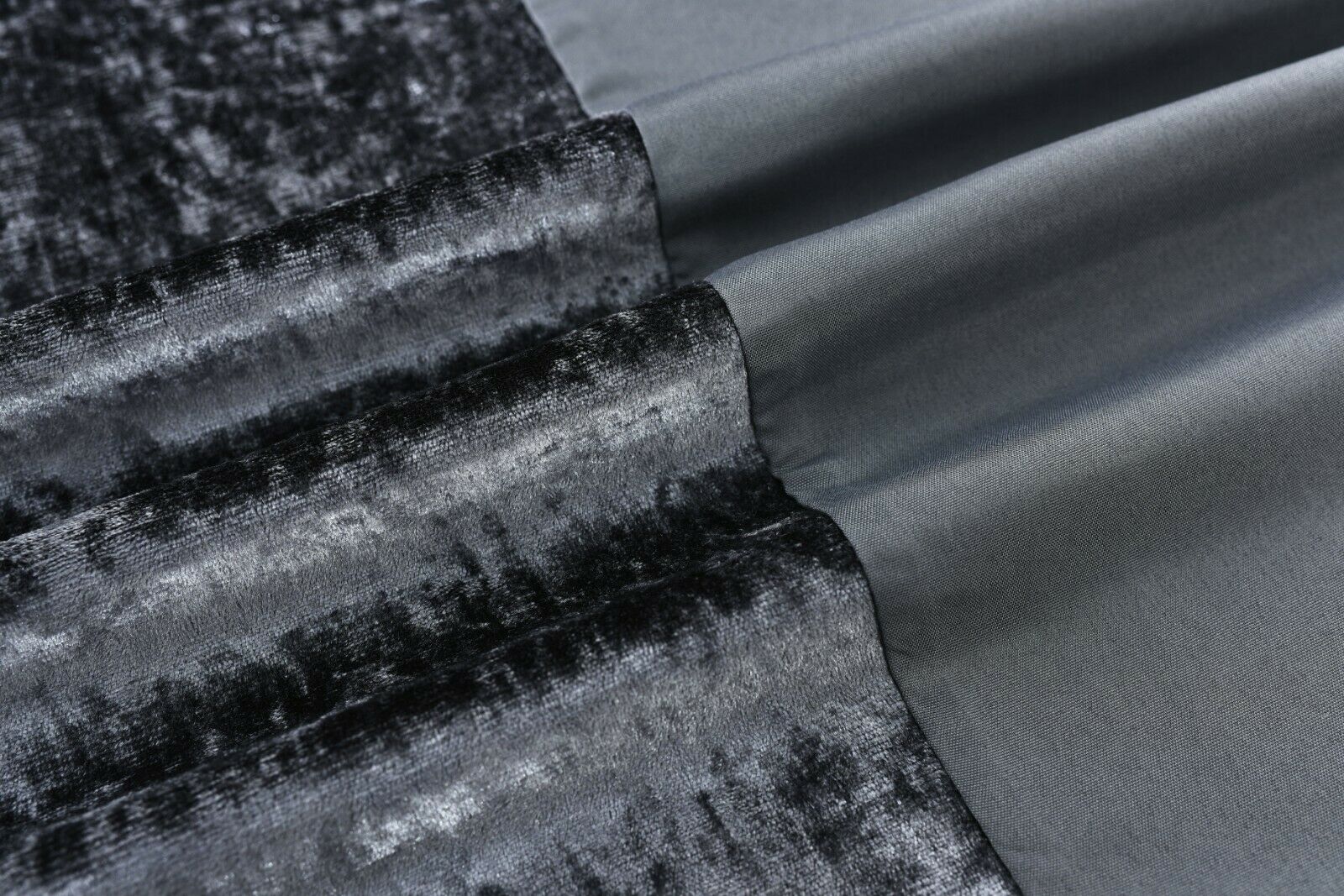 Crushed Velvet Panel Duvet Cover with Pillow Case Bedding Set Silver Grey Black
