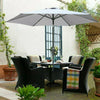 80 LED Garden Parasol 2.7M Sun Umbrella Solar Powered Chain Light Tilt Crank UK