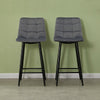 2X Bar Stools PU/ Velvet/ Fabric Breakfast Stool Chairs Kitchen Pub Grey Brown