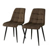 Set of 2 Velvet Dining Chairs Soft Padded Seat Metal Legs Modern Office Kitchen