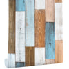 6M Retro Blue Grey Wood Grain Wallpaper Self Adhesive Waterproof Wall Stickers